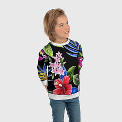 Свитшот детский Floral vanguard composition Летняя ночь Fashion tr, цвет: 3D-белый — фото 2