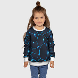 Свитшот детский Синие разломы, цвет: 3D-белый — фото 2