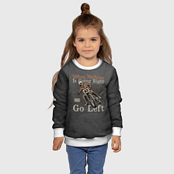 Свитшот детский Гонщик - байкер 83 номер, цвет: 3D-белый — фото 2