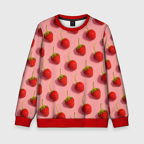 Детский свитшот Strawberry Pattern / 3D-Красный – фото 1