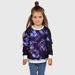 Свитшот детский Неоновые фигуры с лазерами - Фиолетовый, цвет: 3D-белый — фото 2