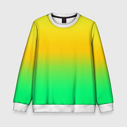 Детский свитшот Неоновый градиентный желто-зеленый фон