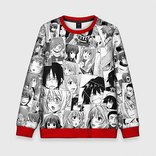 Детский свитшот Log Horizon pattern / 3D-Красный – фото 1