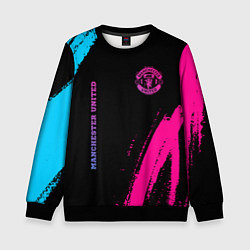 Свитшот детский Manchester United Neon Gradient, цвет: 3D-черный