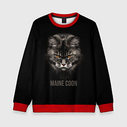Свитшот детский Maine coon - кот, цвет: 3D-красный
