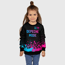 Свитшот детский Depeche Mode Neon Gradient, цвет: 3D-черный — фото 2