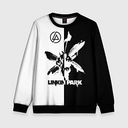Свитшот детский Linkin Park логотип черно-белый, цвет: 3D-черный