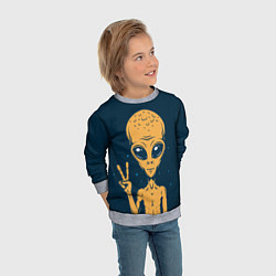 Свитшот детский Привет их космоса, цвет: 3D-меланж — фото 2