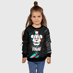 Свитшот детский FNAF в стиле Glitch Баги Графики на темном фоне, цвет: 3D-черный — фото 2