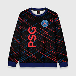 Свитшот детский Psg красные синие чёрточки, цвет: 3D-синий