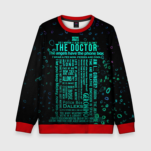 Детский свитшот Tardis Doctor Who Memories / 3D-Красный – фото 1