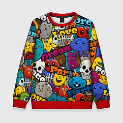 Детский свитшот Красочный паттерн из мультяшных героев