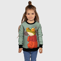 Свитшот детский Лягуха с мафоном, цвет: 3D-черный — фото 2