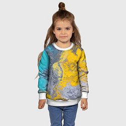Свитшот детский Извержение Красок, цвет: 3D-белый — фото 2