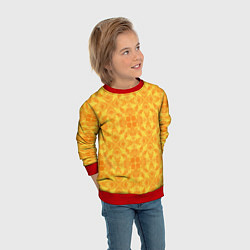 Свитшот детский Желтый абстрактный летний орнамент, цвет: 3D-красный — фото 2