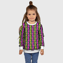 Свитшот детский Striped multicolored pattern Сердце, цвет: 3D-белый — фото 2