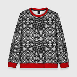 Свитшот детский Black and white ethnic oriental ornament, цвет: 3D-красный