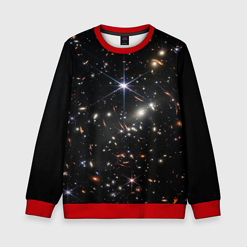 Детский свитшот Новое изображение ранней вселенной от Джеймса Уэбб / 3D-Красный – фото 1
