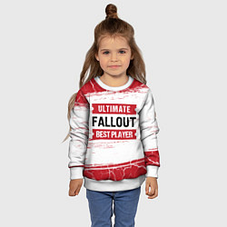 Свитшот детский Fallout: красные таблички Best Player и Ultimate, цвет: 3D-белый — фото 2