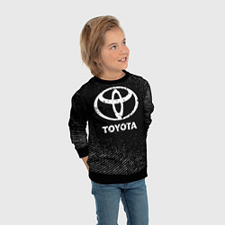 Свитшот детский Toyota с потертостями на темном фоне, цвет: 3D-черный — фото 2