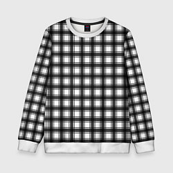 Свитшот детский Black and white trendy checkered pattern, цвет: 3D-белый
