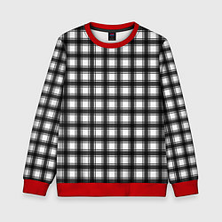 Свитшот детский Black and white trendy checkered pattern, цвет: 3D-красный