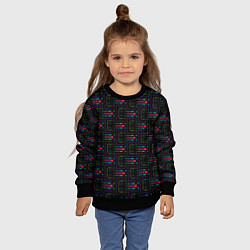 Свитшот детский Яркие полосы на черном, цвет: 3D-черный — фото 2