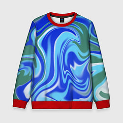 Детский свитшот Тай-дай с синим, зелёным и белым цветом