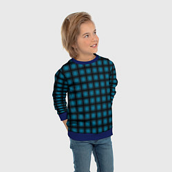 Свитшот детский Black and blue plaid, цвет: 3D-синий — фото 2