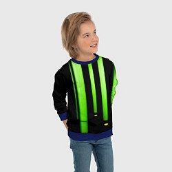 Свитшот детский Абстрактные неоновые колбы с кислотой - Зелёный, цвет: 3D-синий — фото 2
