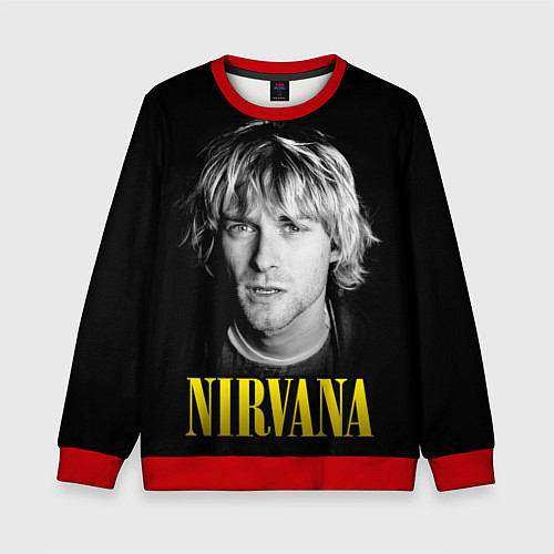 Детский свитшот Nirvana - Kurt Donald Cobain / 3D-Красный – фото 1