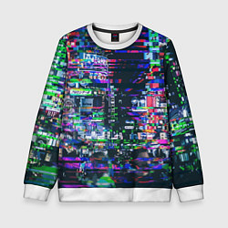 Детский свитшот Ночной город - glitch