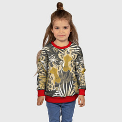 Свитшот детский Жирафы в тропиках, цвет: 3D-красный — фото 2