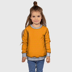 Свитшот детский Оранжевые классические узоры, цвет: 3D-меланж — фото 2
