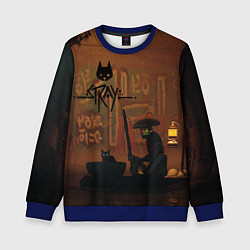 Свитшот детский Бездомный Кот и Робот, цвет: 3D-синий