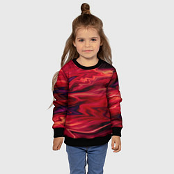 Свитшот детский Красный абстрактный модный узор, цвет: 3D-черный — фото 2
