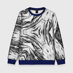 Свитшот детский Черно-белый абстрактный узор Трио, цвет: 3D-синий