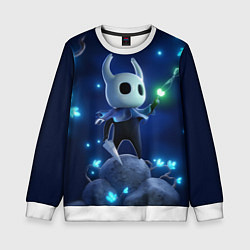 Свитшот детский Hollow Knight неоновые бабочки, цвет: 3D-белый