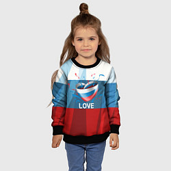 Свитшот детский Флаг России в виде сердца, цвет: 3D-черный — фото 2