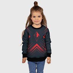 Свитшот детский Красный символ No Mans Sky на темном фоне со стрел, цвет: 3D-черный — фото 2