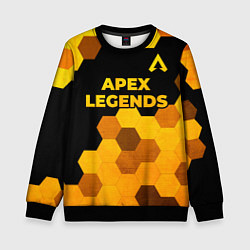 Свитшот детский Apex Legends - gold gradient: символ сверху, цвет: 3D-черный