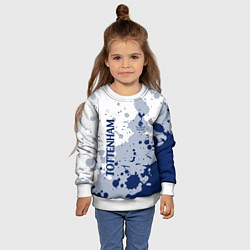 Свитшот детский Tottenham hotspur Брызги красок, цвет: 3D-белый — фото 2