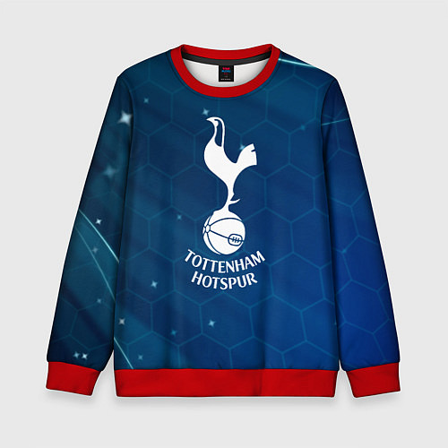 Детский свитшот Tottenham hotspur Соты абстракция / 3D-Красный – фото 1