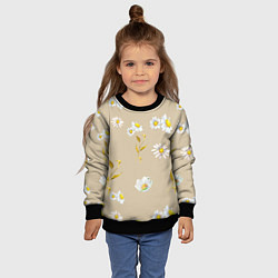 Свитшот детский Цветущие Ромашки, цвет: 3D-черный — фото 2