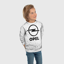 Свитшот детский Opel с потертостями на светлом фоне, цвет: 3D-белый — фото 2