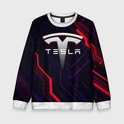 Свитшот детский Тесла электросхемы, цвет: 3D-белый
