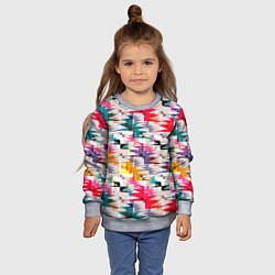 Свитшот детский Многоцветный абстрактный геометрический, цвет: 3D-меланж — фото 2