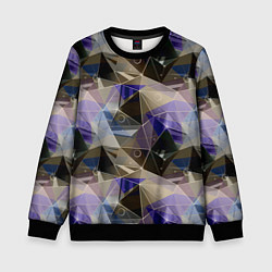 Свитшот детский Полигональный абстрактный: бежевый, коричневый, си, цвет: 3D-черный