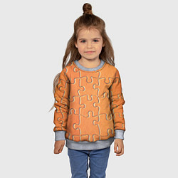 Свитшот детский Пазлы - паттерн, цвет: 3D-меланж — фото 2