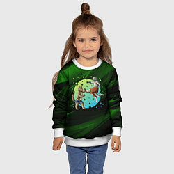 Свитшот детский Кошачий бой - карате, цвет: 3D-белый — фото 2